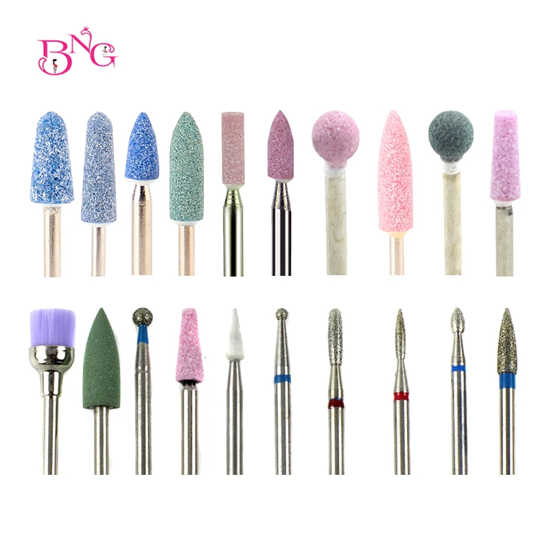 

BNG Diamond Ceramic Stones Milling Burr Nail Drill Bit Art Cutter Polishing Buffer Files Electric Machine Corundum Rotary