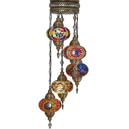 Mosaic Lamp Authentic Pendant Lamp Chandelier Colorful Pendant Chandelier Spiral Pendant Lamp