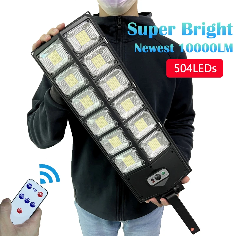 

Newest 10000 Lumens Solar Light Outdoor Waterproof LED Lamp With Motion Sensor Lights Wall Street Lamp Sunlight for Garden Yard