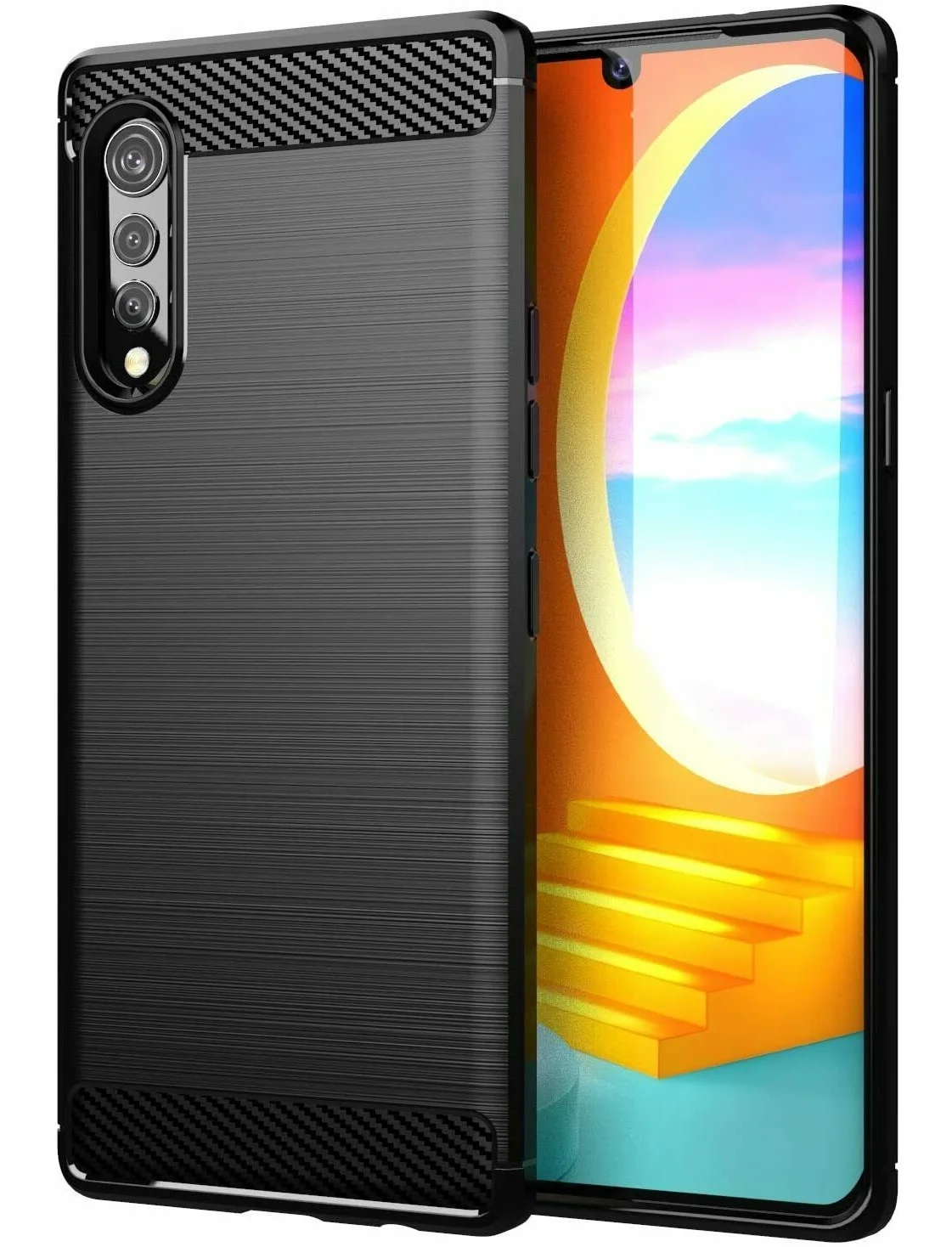 Чехол для LG бархатный чехол Гель-ТПУ углеродное амортизирующее прочное и волокно