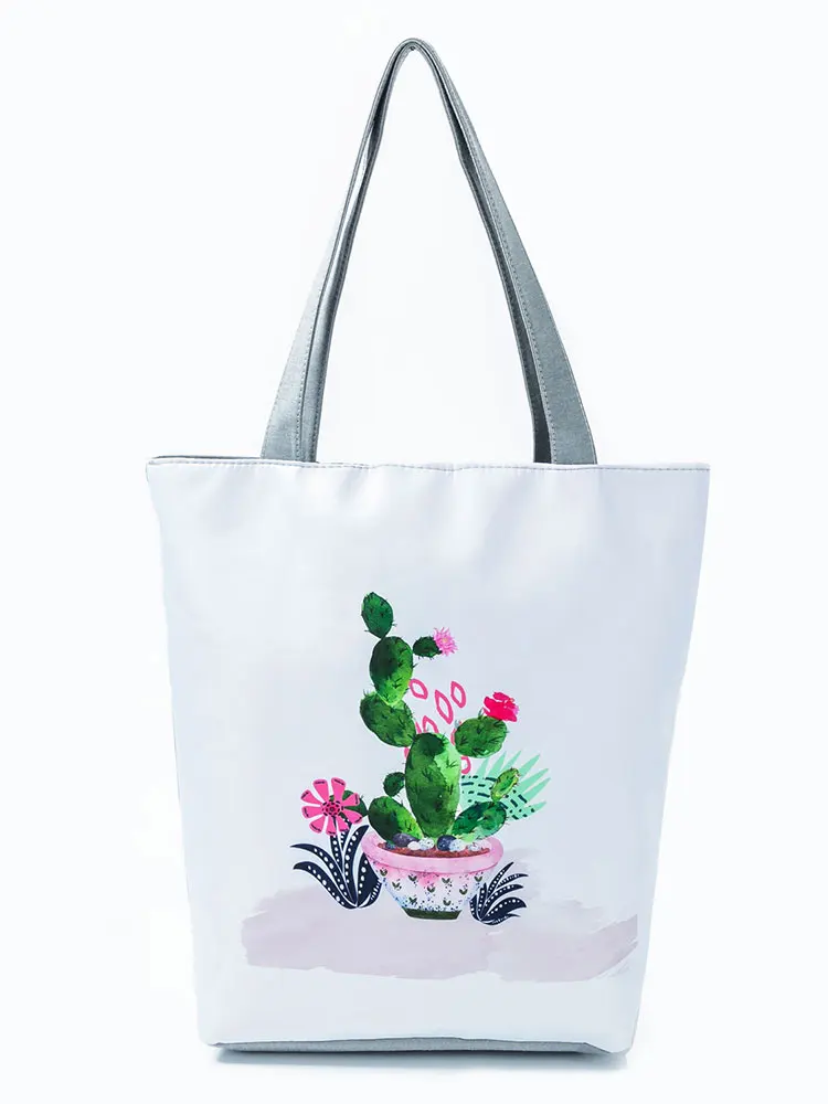 

Cute Cartoon Cactus Printed Handbags For Women High Quality Shoulder Bags Big Capacity Lunch Box Bag Classic Outdoors Packs
