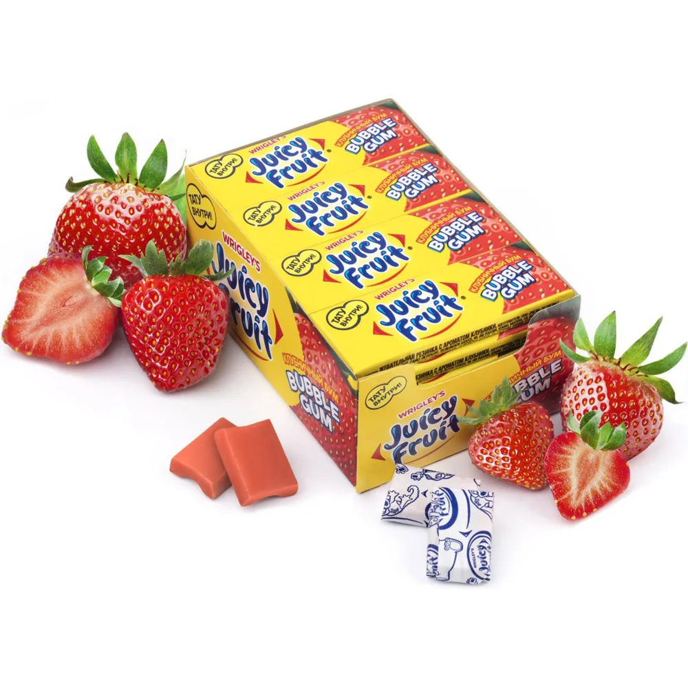 Juicy Fruit жевательная резинка Клубничный бум 24 шт 13.8 гр|Жевательная резинка| |