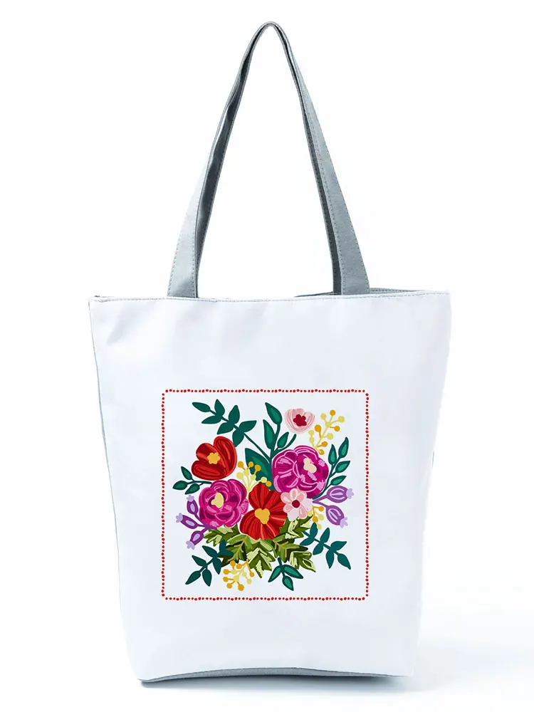 

Floral Simple Printed Handbags for Women Fashion Refreshing Eco Friendly Beach Bag Portable high Capacity Shoulder Bag Ladies