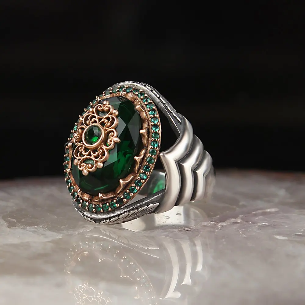 

925 sterling silver men ring real stone Jewelry fashion vintage Gift all size fashion for men and women made in turkey new store