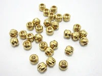 50pcs brass beads round metal beads 5x4 5mm brass spacer beads sliders brass beading findings r1420