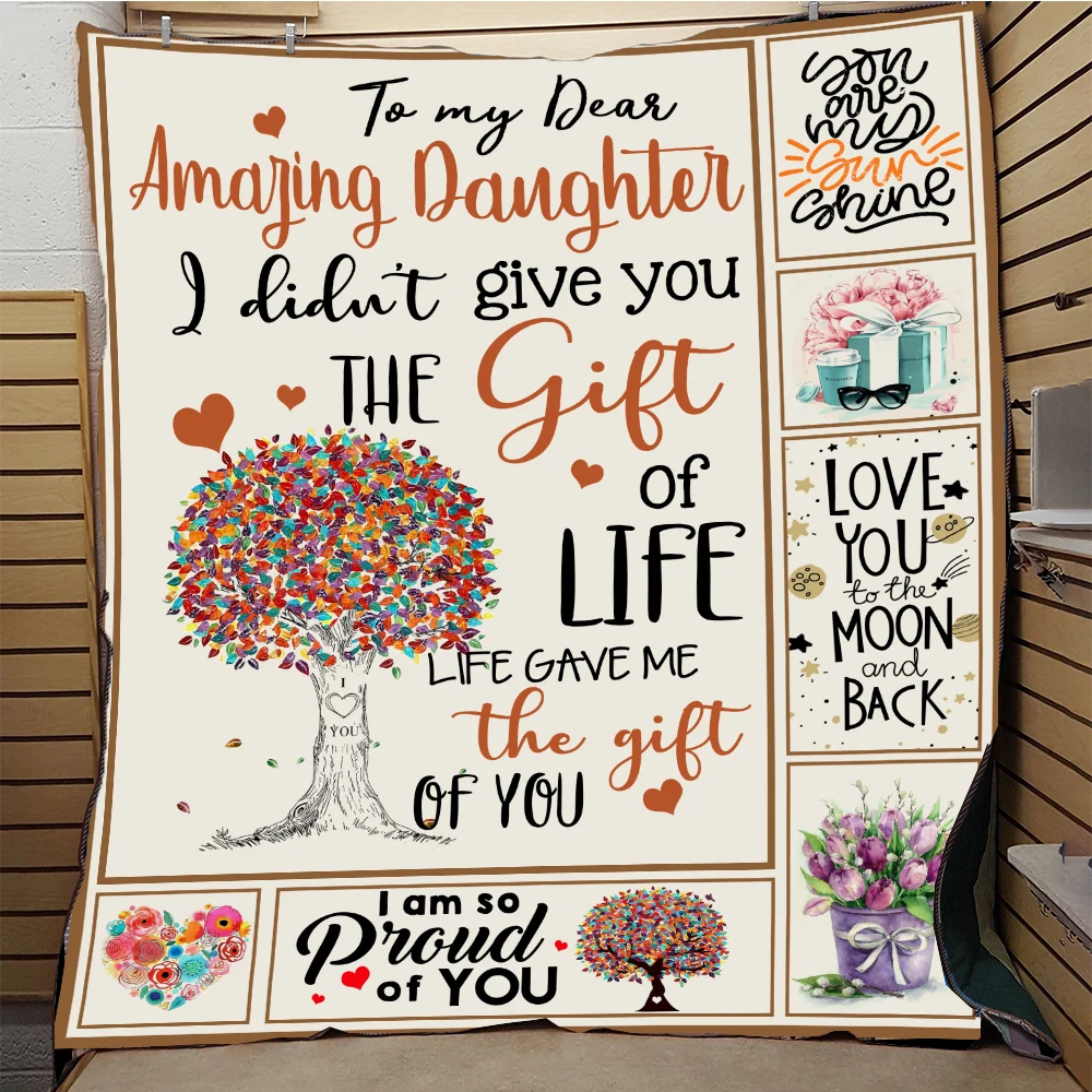 Мягкое стеганое одеяло с цветочным принтом и деревом для моей дочери всесезонное