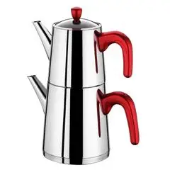 

Aryıldız Viole Rose Steel Teapot - Teapot Reservoir 1 lt. Teapot Bowl 2.25 lt.- Suitable for All Cooker Types