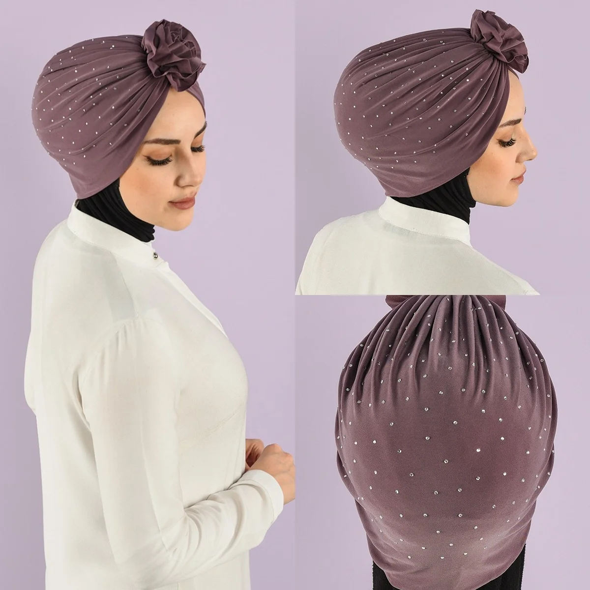 Muslim Cotton Turban Hijab Bonnet Folds Pearl Musulman Turbante Mujer Arab Wrap Head Femme Scarf Inner Hijabs Caps 2021 Solid