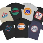 Винтажные Ретро футболки с логотипом бренда бензина и нефти мужские футболки для автоспорта 70-е 80-е Подарочная футболка на день рождения