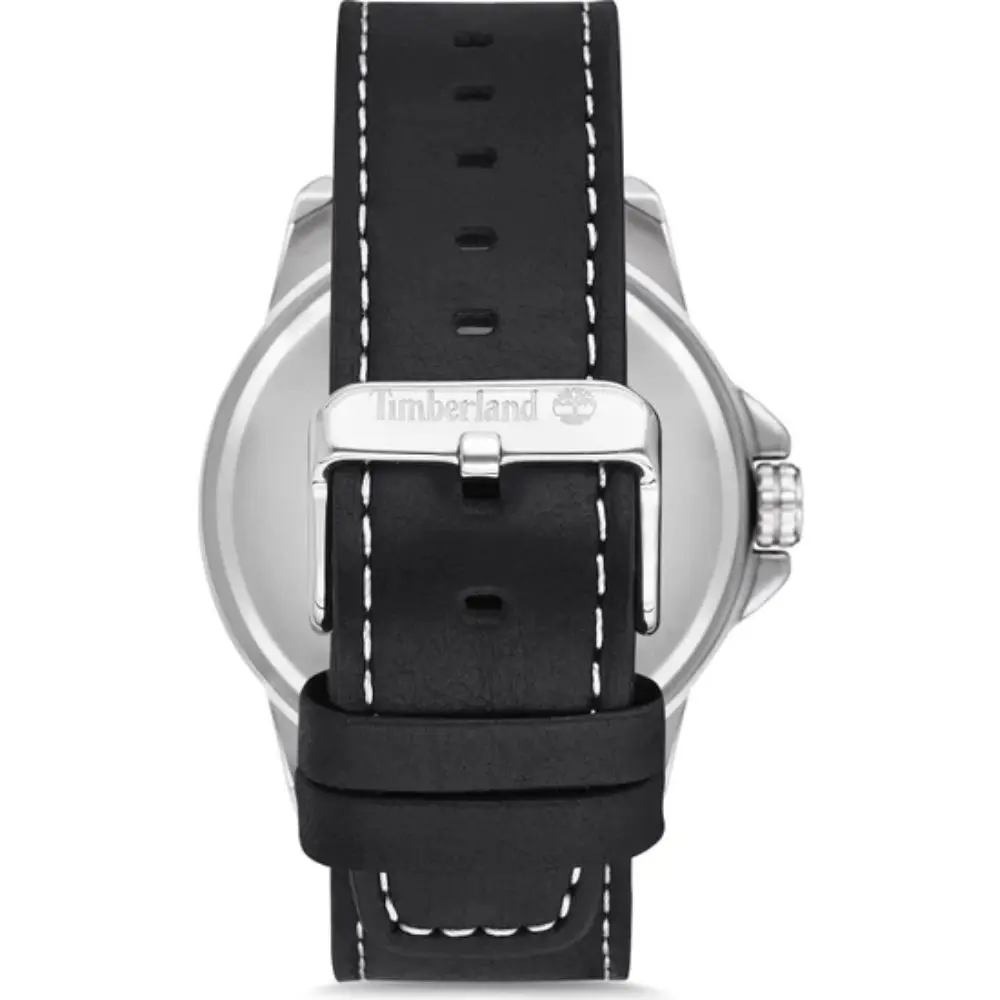 Timberland Men's Watch Quartz Luxury White Dial Black Leather Band Original Fashionable Analog Mineral Glass Steel Round Case | Наручные