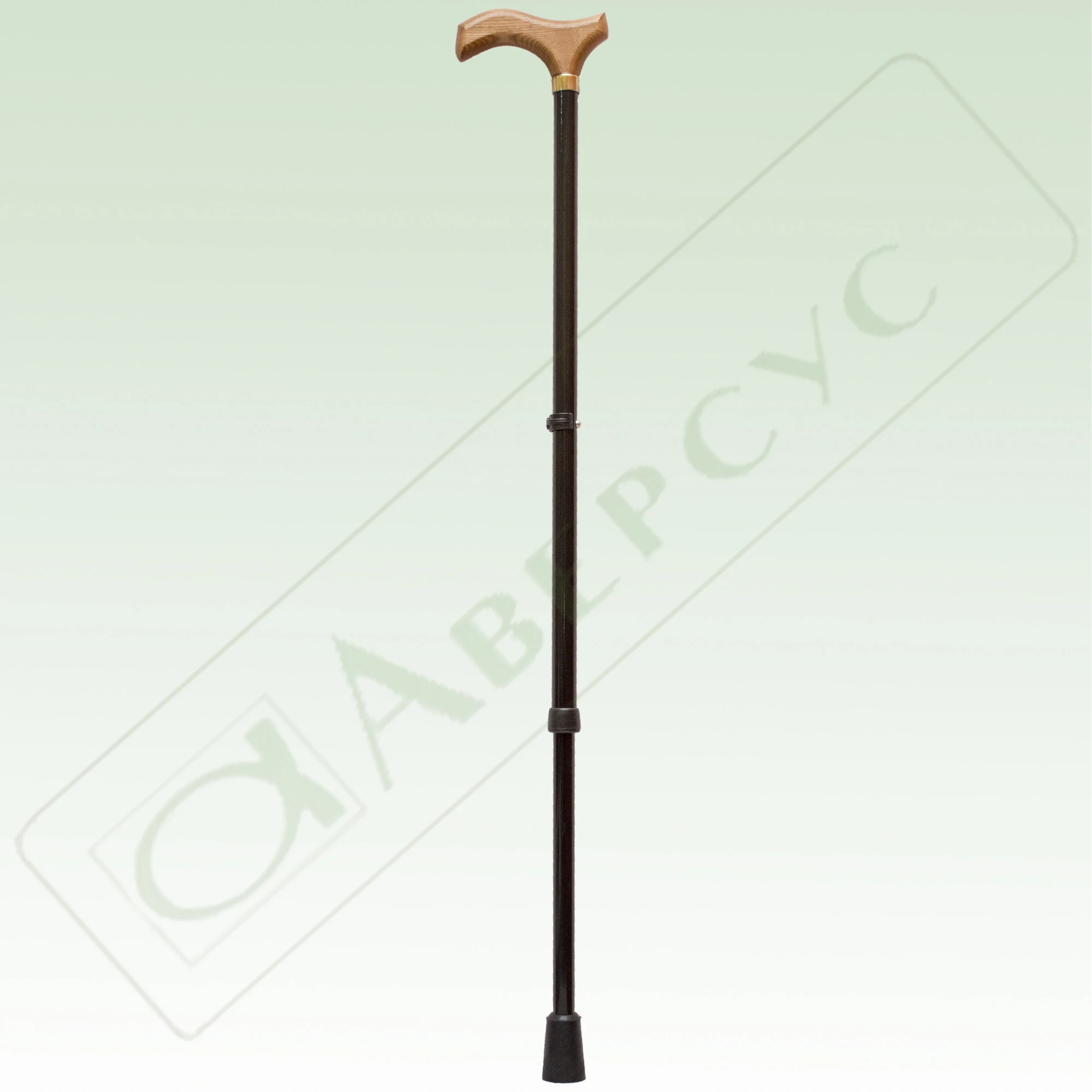 арт.22/дер. Трость опорная алюминиевая регулируемая по высоте с деревянной ручкой