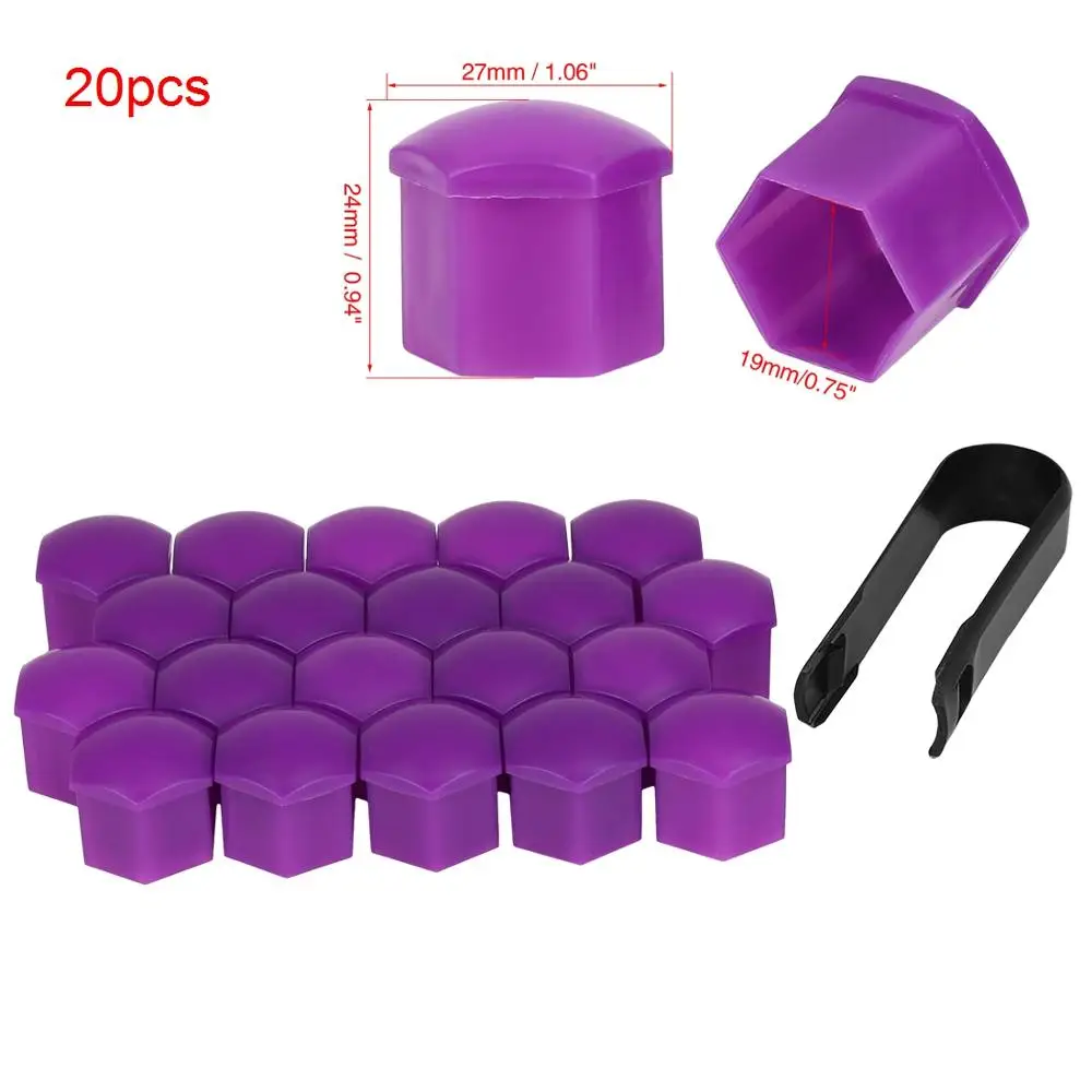 Purple Uxcell 20 шт 19 мм красный пластиковый автомобильный гайка наконечник винт ступицы обода болт крышки пылезащитный колпачок колесные гайка с болтом защитный колпачок - Цвет: Purple