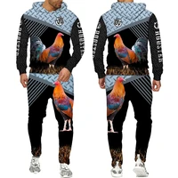 cool pheasant rooster hunting camo hoodies suit 3d printed cock animal pullover sweatshirt sport pants tracksuit set