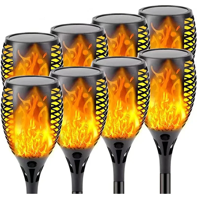 Outdoor Solar Led Lights Flickering Dancing Flame Torch Solar Lighting Waterproof Lamp For Garden Decoration Landscape Lawn Path