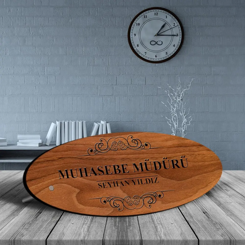 

Personalized Professional Accounting Manager Wood Oval Table İsimliği - 1