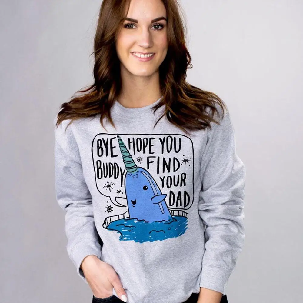 

Bye Buddy Ugly Holiday Sweatshirt graphic cute women fashion unisex pure cotton warmer autumn pullovers slogan Christmas tops