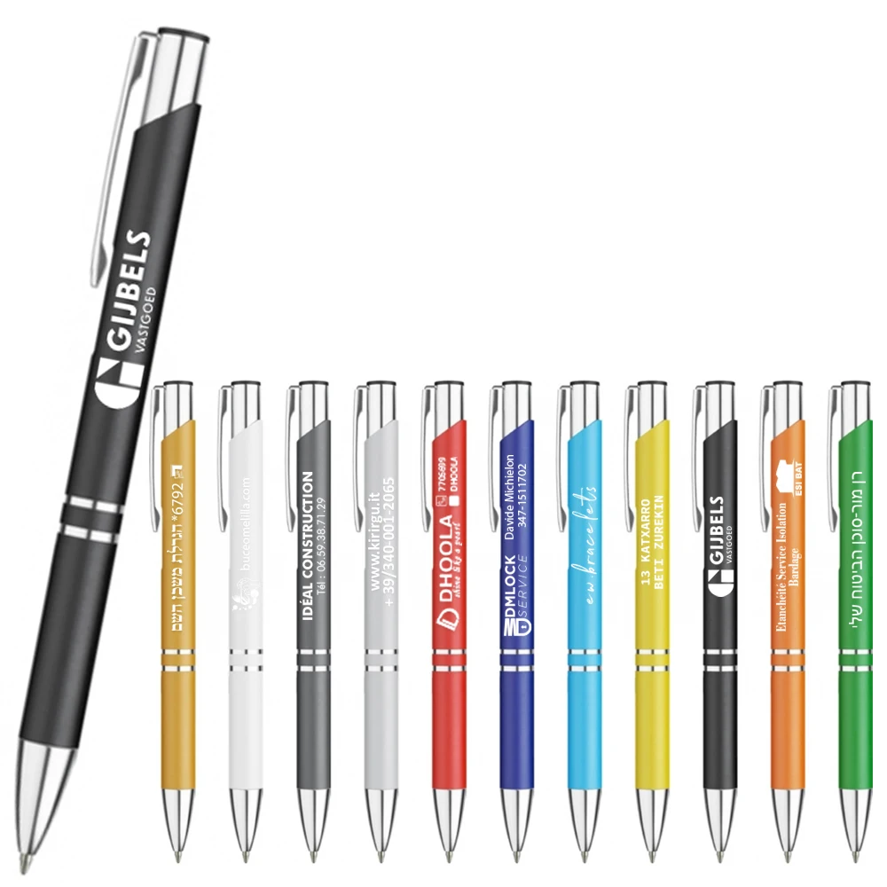 FREE SHIPPING 50pcs/Lot. Promotional Metal Pen With Logo Printed On Them. Price Including One Side Logo Laser Printing.
