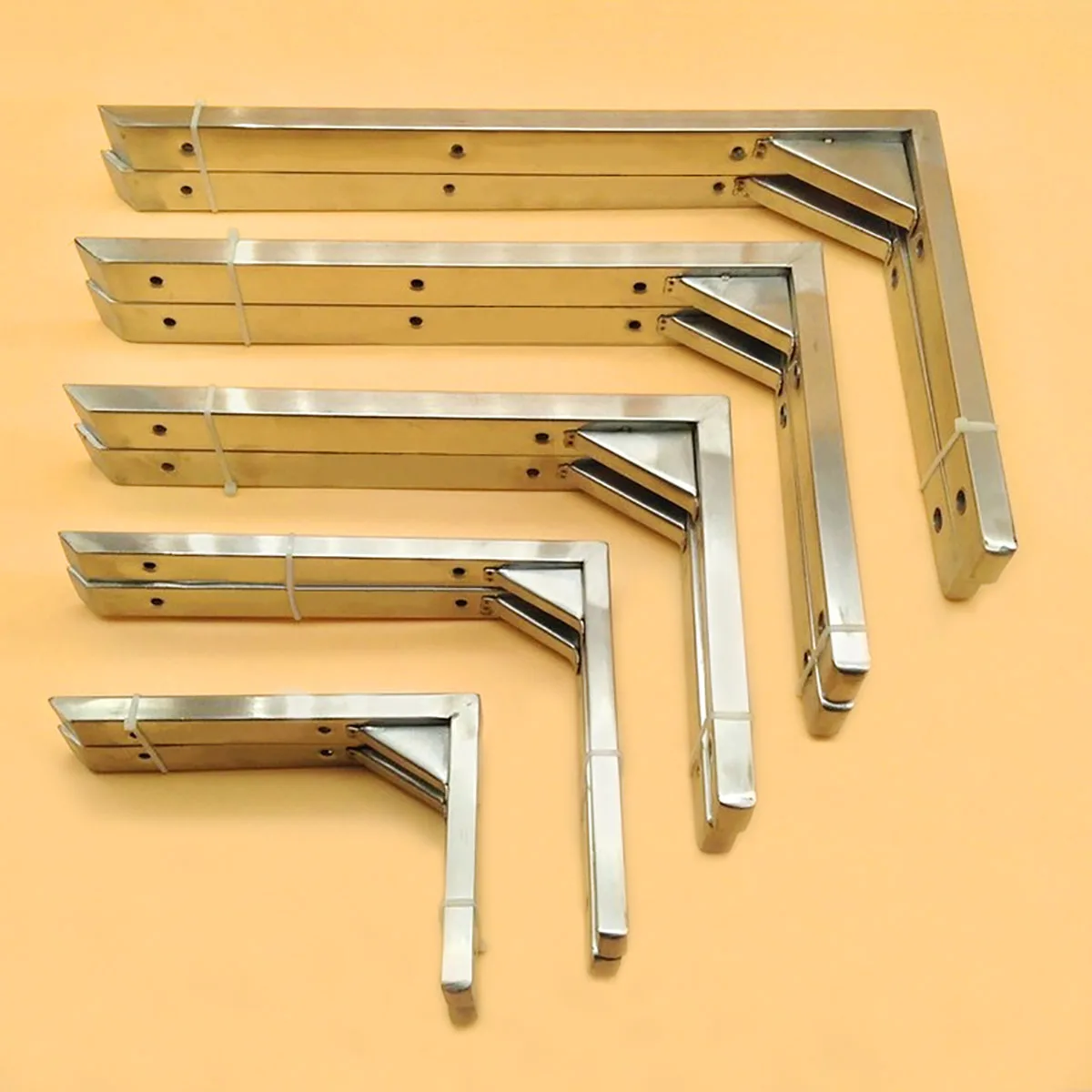 

1Pcs 6-20Inch Thickened Stainless Steel Triangle Bracket Under Marble Countertop Support Wash Basin Shelf Bracket Hardware