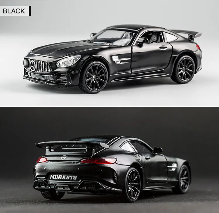 KIDAMI 1:32 Ben AMG GT Diecast Car Model High Simulation Pull Back Sound and Light Model Toy Car For Children's Birthday Gifts