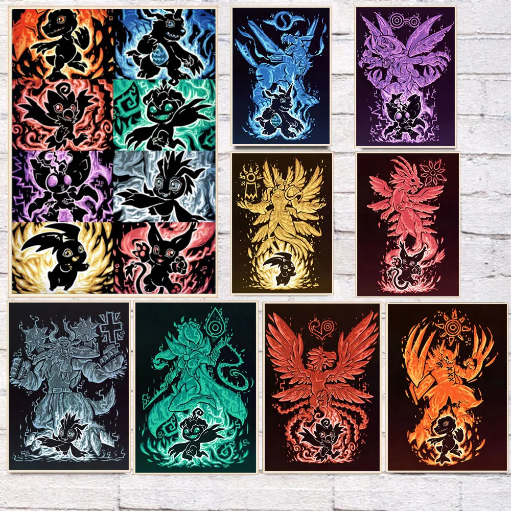 

Japanese Anime Digital Monster Canvas Painting Wall Art Posters and Print Pictures for Kids Room Bedroom Home Decoration Cuadros