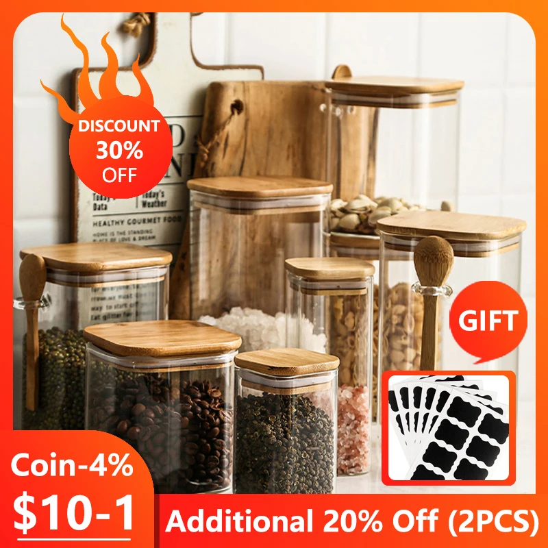 Кухонная бутылка для хранения коробка емкость бутылки прозрачная стеклянная