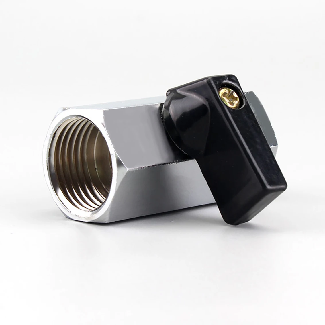 

1Pc Copper 1/4",3/8",1/2" Double Female Thread Mini Ball Valve Pneumatic Components Air Pipe Ball Valve Quick Connectors Adapter
