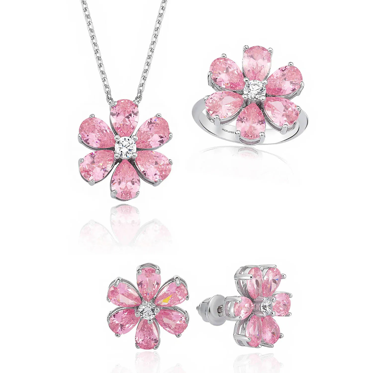 Valori – bijoux en argent sterling 925, 12 Ct, pierre précieuse en Zircon rose, plaqué Rhodium