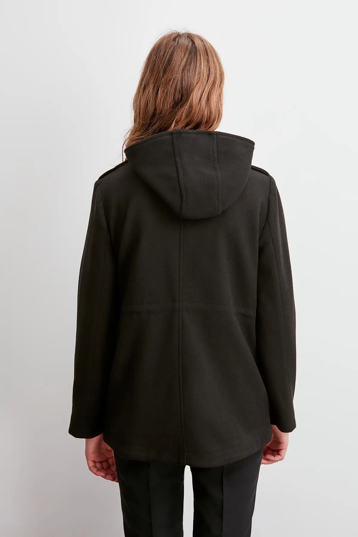 Trendyol с капюшоном на молнии он должен покрыть штамп пальто TWOAW20KB0257. | Женская