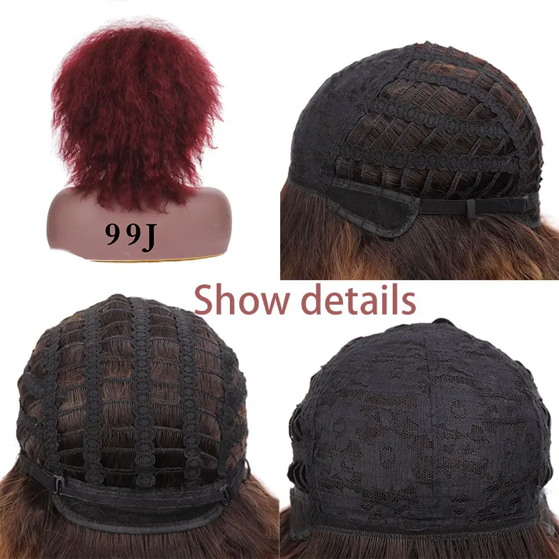 

AOOSOO Black Perverted Synthetic Curly Hair Wig Sunshine Black Female Short Wig Daily Party Wig Cosplay Short Wig