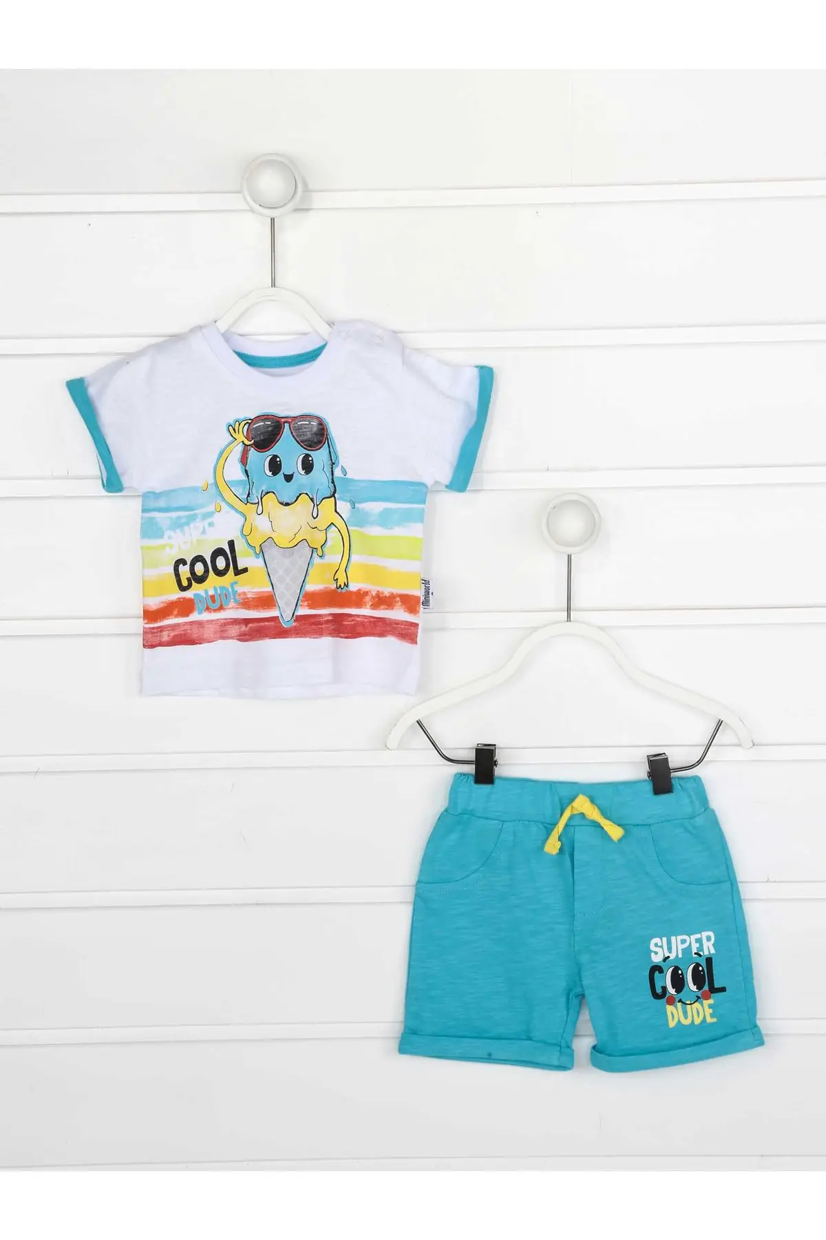 Blue Summer Male Baby Shorts Suit |