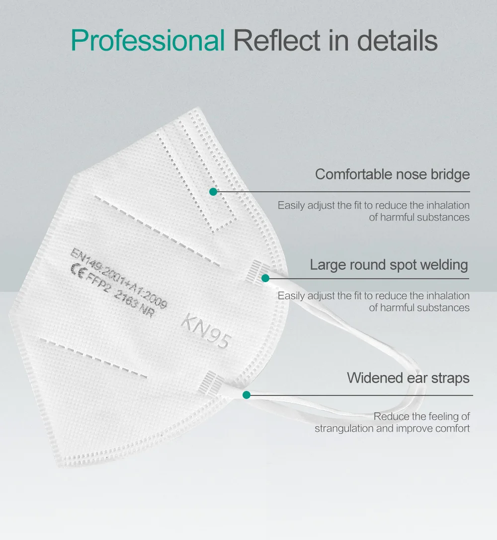 FFP2 маска 5 слоев KN95 уход за лицом кожей лица фильтрации маске респиратор рот
