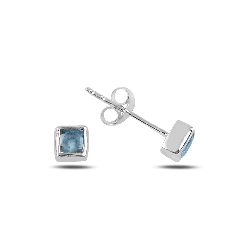 

Silver Blue Topaz Earrings