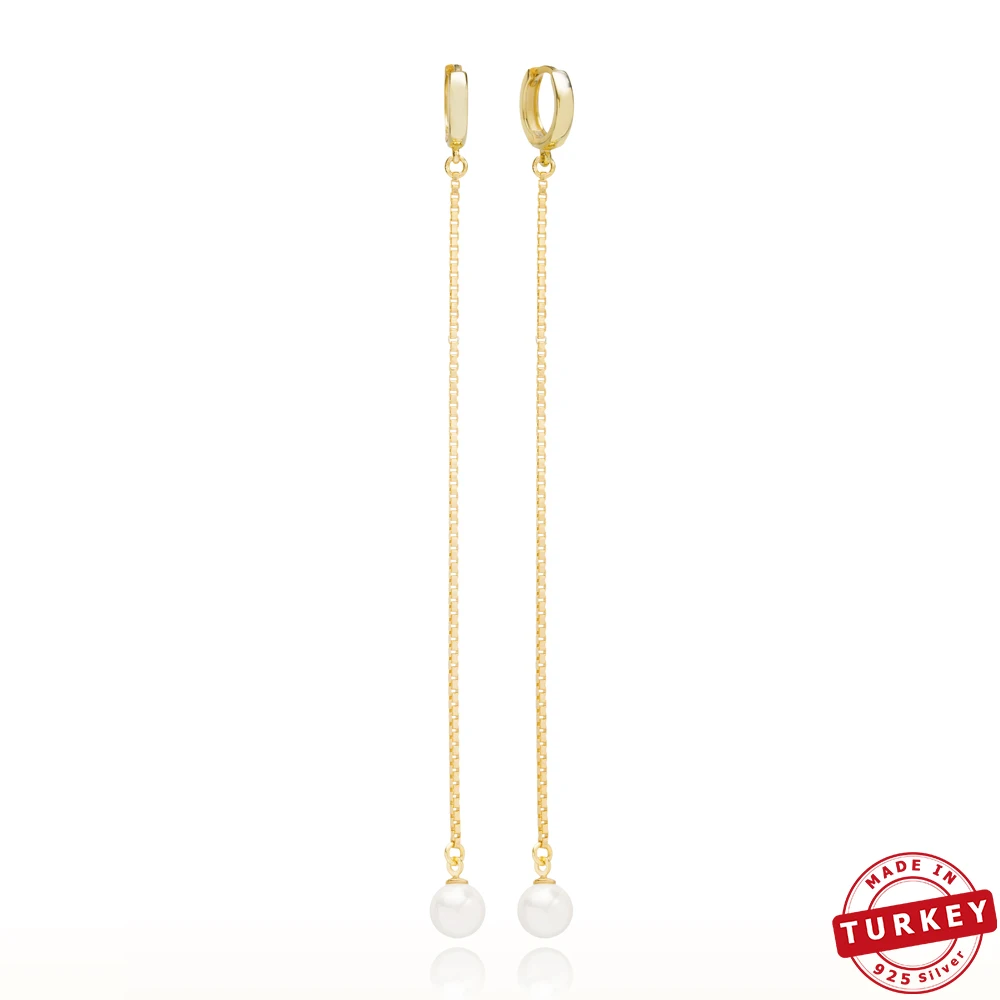 

SPENTA Pearl Long And Dangle Earrings 925 Silver Pearl Design Earring Bridal Earring