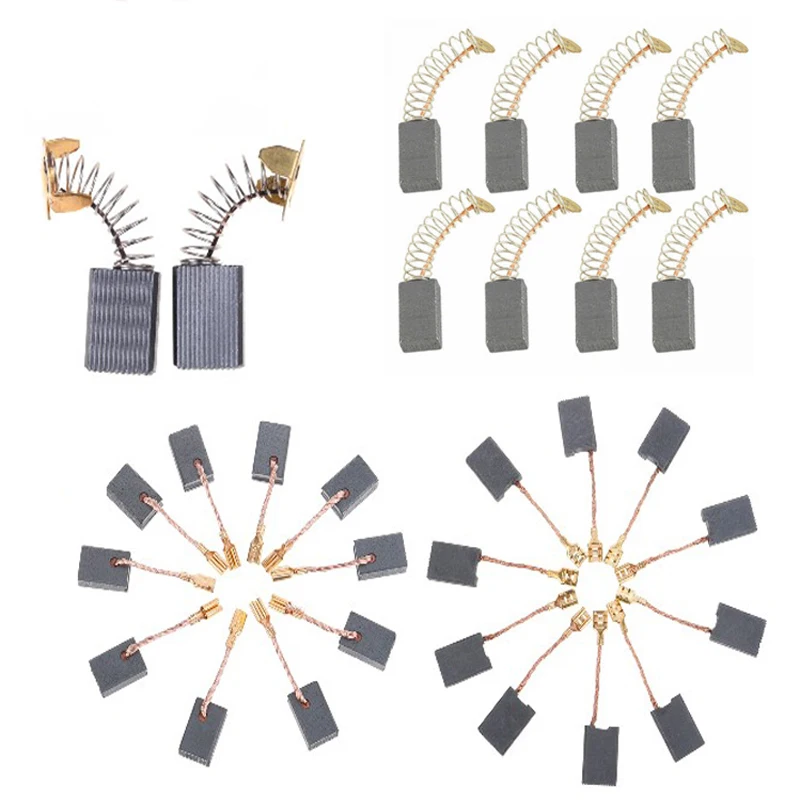 10pcs Power Tool Carbon Brush Electric Hammer Angle Grinder Graphite Brush Replacement Various Size Drop Shipping