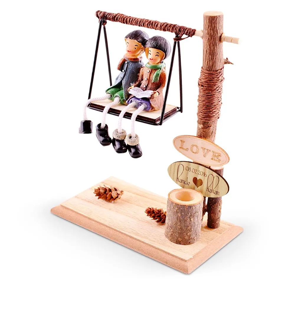 

Personalized Is Swing Rocking Couple In Love Pen Holder Wooden trinket