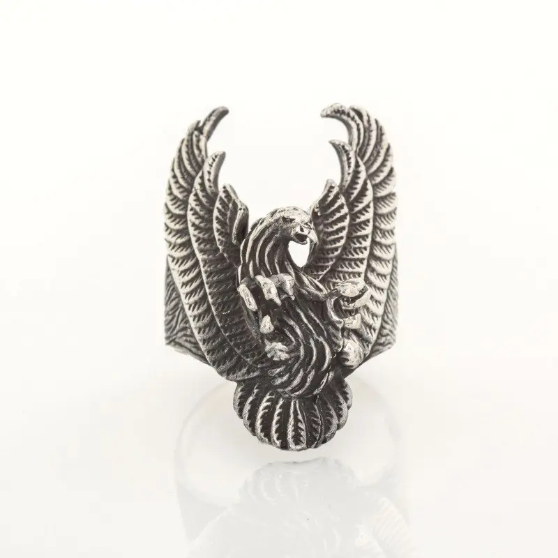 

925 Sterling Flying Eagle Model Silver Ring Fashion Turkish Premium Quality Handmade Jawelery