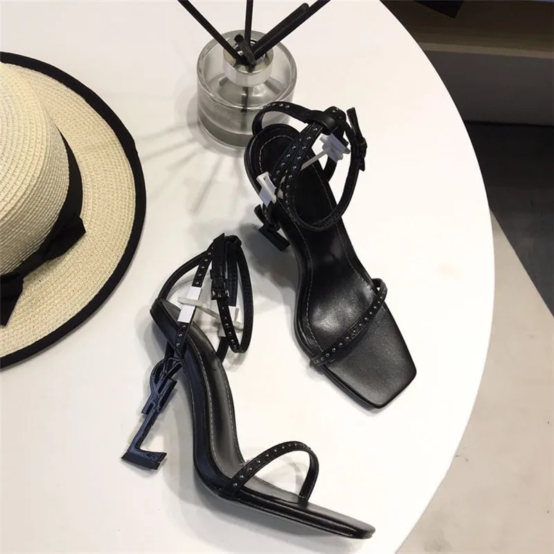 

Spring/summer Latest Glossy Cow Patent Hollow Sexy High-heeled Sandals Luxury Design Shoes Women Fashion Sandals