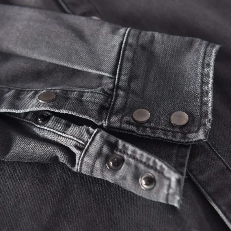 New men casual Denim shirt slim cotton long sleeve spring solid soft tops man High quality gray Denim shirt chemise homme 377