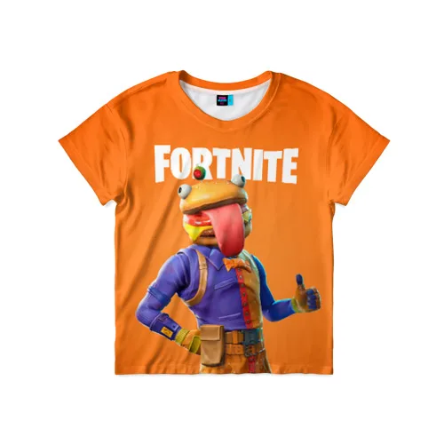 Детская футболка 3D Fortnite (Burger) для мальчиков и девочек Легкая с рисунком|Тройники| |