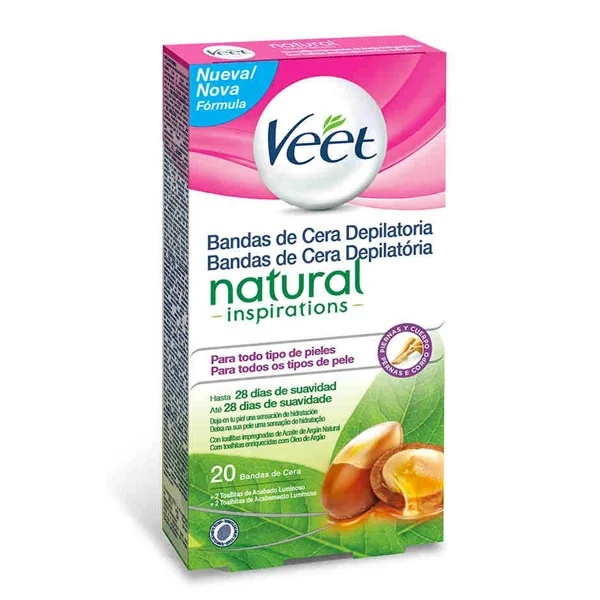 Veet натуральные вдохновляющие легкие гелевые восковые полоски для удаления волос