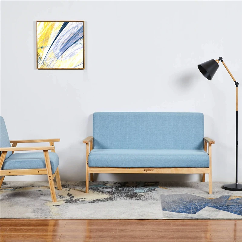 Гостиной современный 2 местный диван стул деревянный кресло для сидений человека