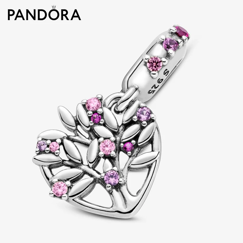 

Pandora S925 Pink Heart Family Tree Dangle Pendant