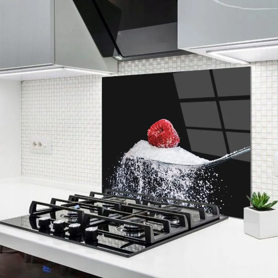 

DTMEXPRESS 1 Unit Decorative Tempered Glass Easy Fitting Cleaning Non Scratch Kitchen Cooker Surface Protector
