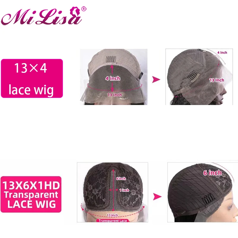 Кудрявый парик Mi Lisa 13x4 из человеческих волос на сетке спереди для черных женщин