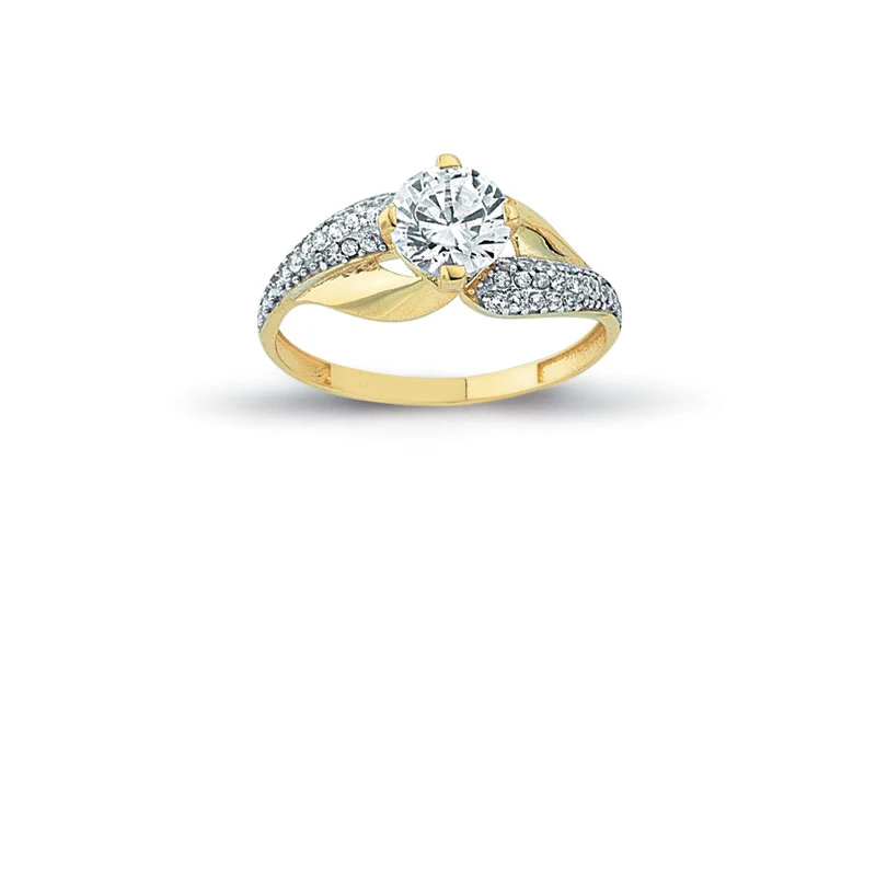 

14K Solid Gold Art Deco Solitaire Engagement Wedding Ring