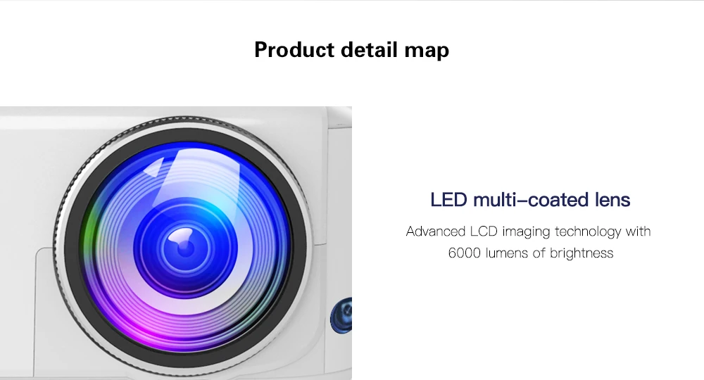 CRENOVA Newest Full HD 1080P Android Projector 6000 Lumens Android 7.1.2 OS Video Projector Support 4K Dolby 2G 16G Beamer