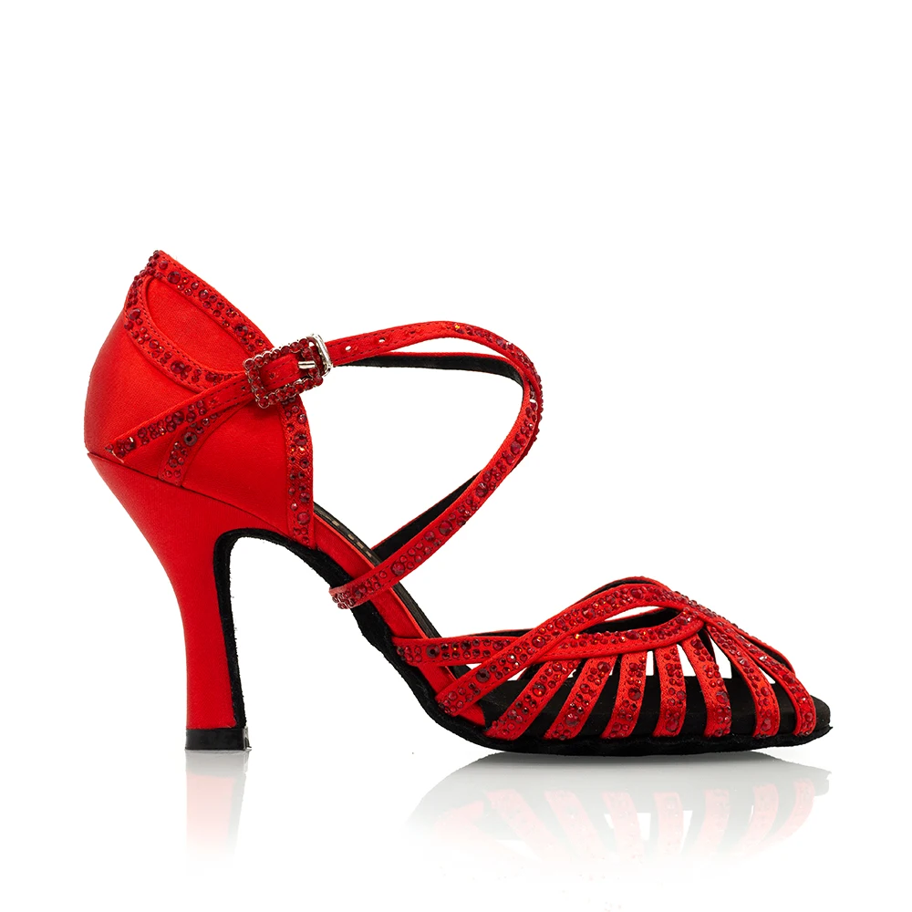 Suphini[ дробилка] сандалии на каблуке 8 5 см с 9 ремешками и кристаллами | Спорт