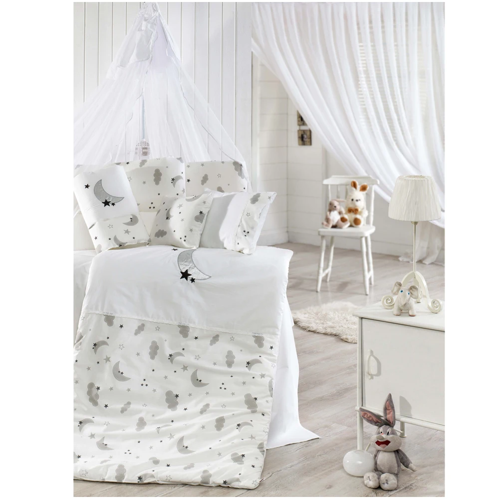 

Baby Bedding Sets Satin Bed Linen Cotton Cover Bed Sheets Ornamental Pillow Cradle Bumpers In The Crib Four Seasons
