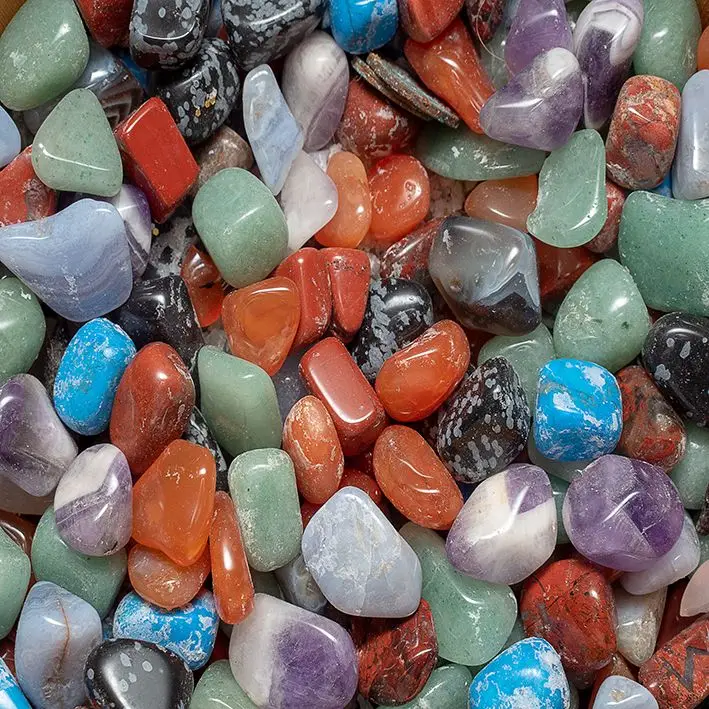

Curtain Colorful Mineral Stones Collection Seaside Nature Decorative Photo Printed Brown Blue Purple Green