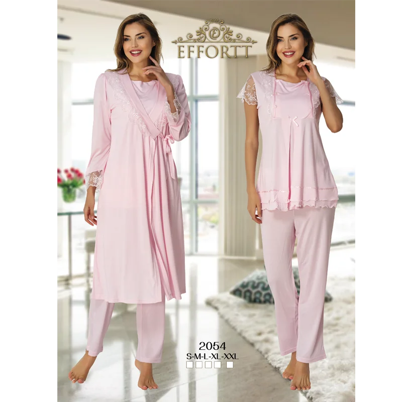 

Women's Pajamas Set And Dressing Gown Turkish Cotton Production Pregnant Hospital Birth Comfortable Home Wear Soft Fabric